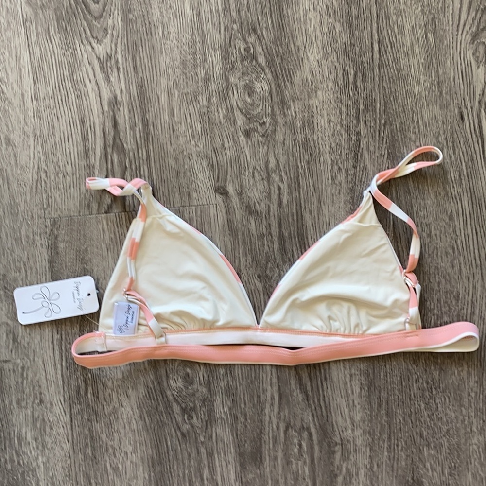Dippin' Daisy's Coral and White Striped Bikini Top - Picture 2 of 4